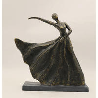 DEKORAČNÍ POSTAVIČKA DÁMA - černý chrom, Basics, plast (28.4/8.4/29.5cm)