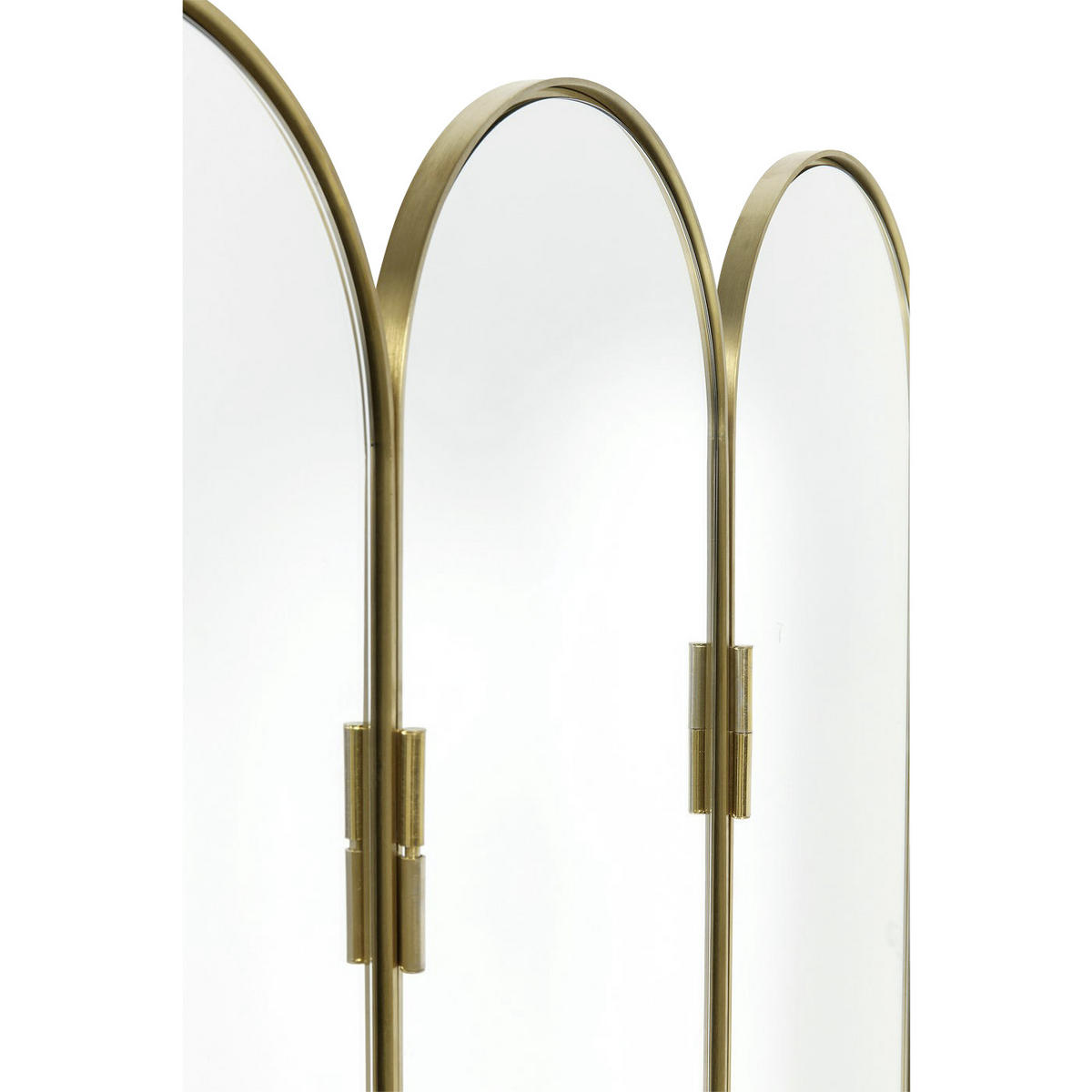PARAVENT mit 3  Flügel - Goldfarben, Trend, Glas/Metall (106/166/31cm) - Kare-Design