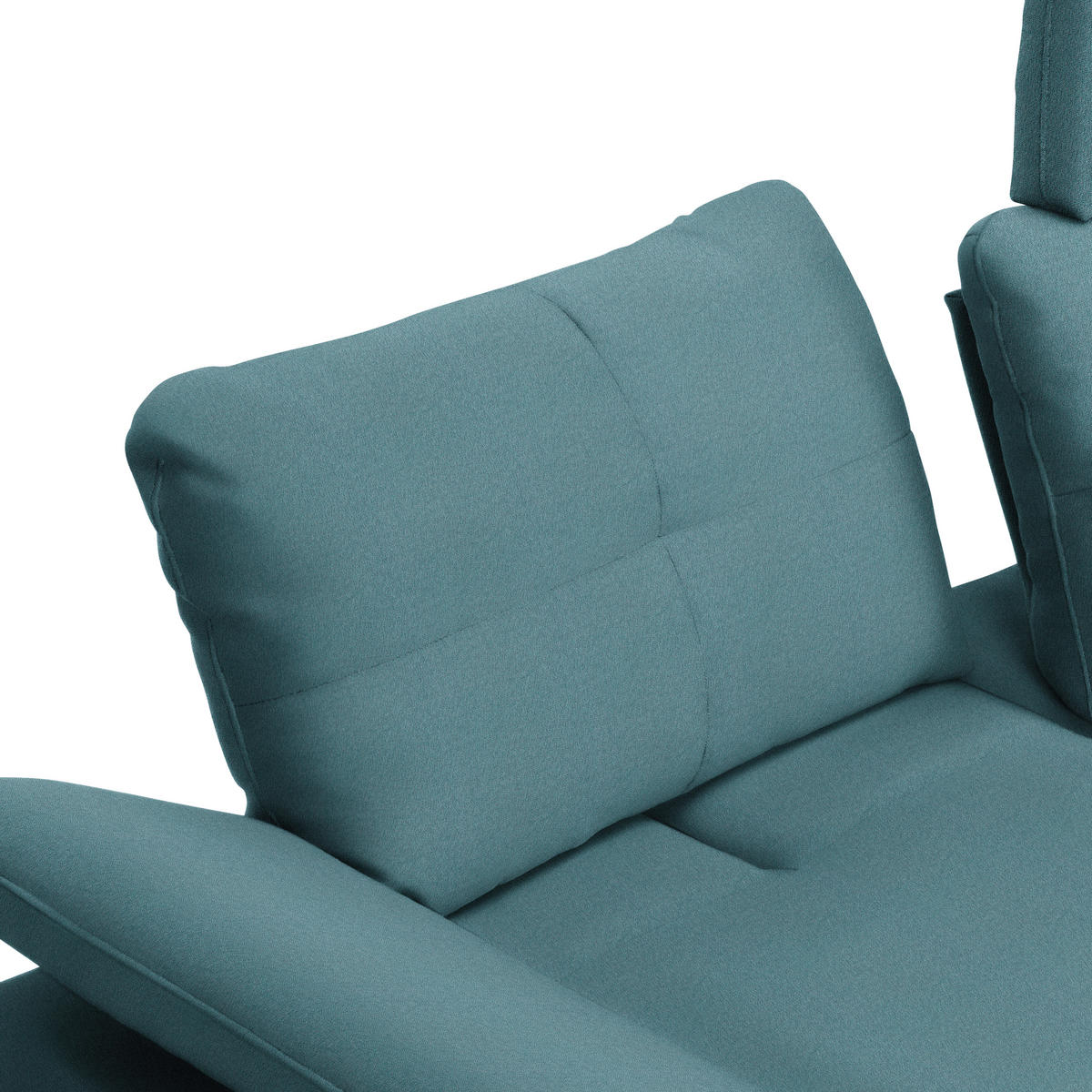 ECKSOFA in Webstoff Hellblau  - Schwarz/Hellblau, Design, Textil/Metall (301/179cm) - Chilliano
