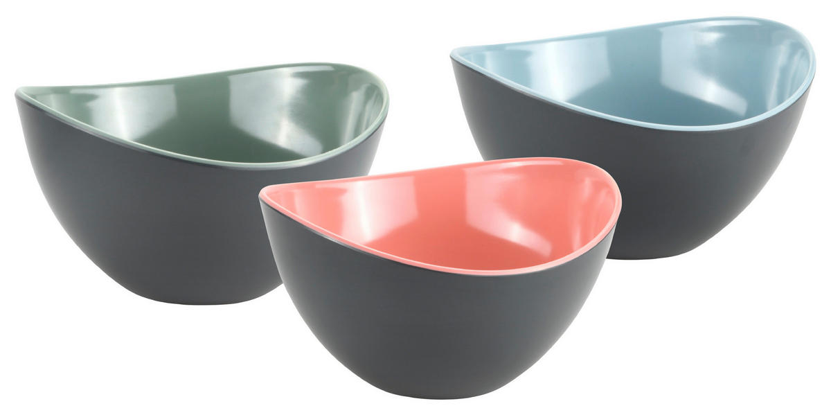OBSTSCHALE   20/12/11 cm  - Pastellblau/Altrosa, Basics, Kunststoff (20/12/11cm) - Kesper
