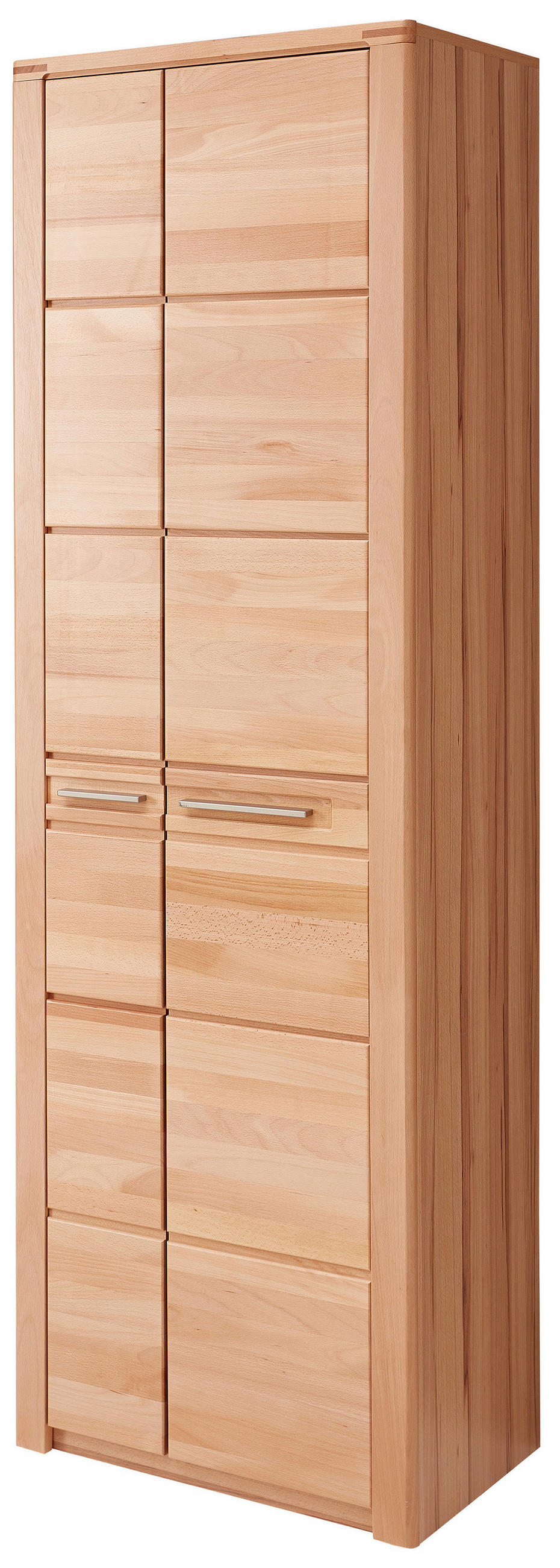 GARDEROBENSCHRANK in 65/201/40 cm - Edelstahlfarben/Buchefarben, Natur, Holz/Holzwerkstoff (65/201/40cm) - Linea Natura