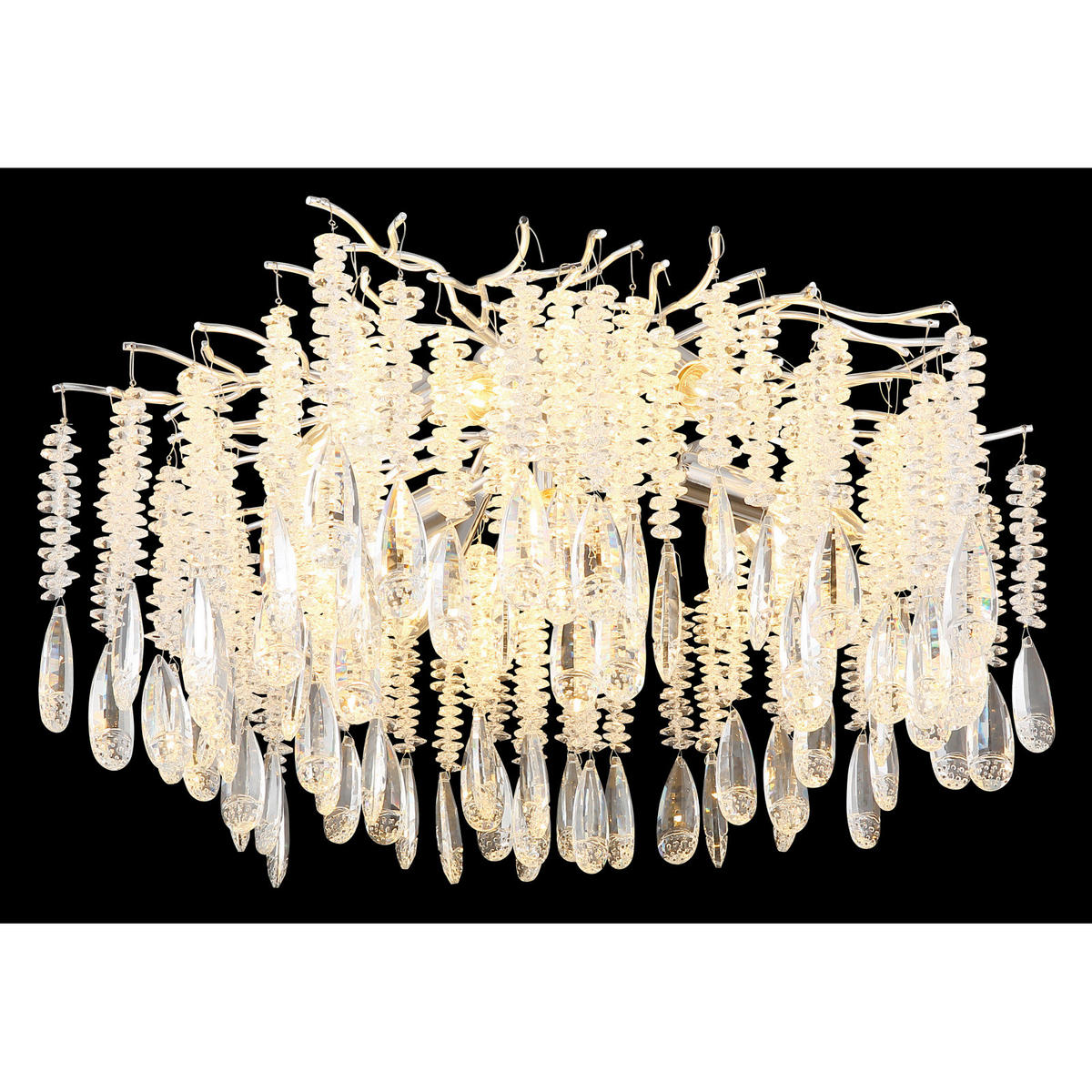 DECKENLEUCHTE  60/45 cm    - Klar/Silberfarben, KONVENTIONELL, Glas/Metall (60/45cm) - Globo