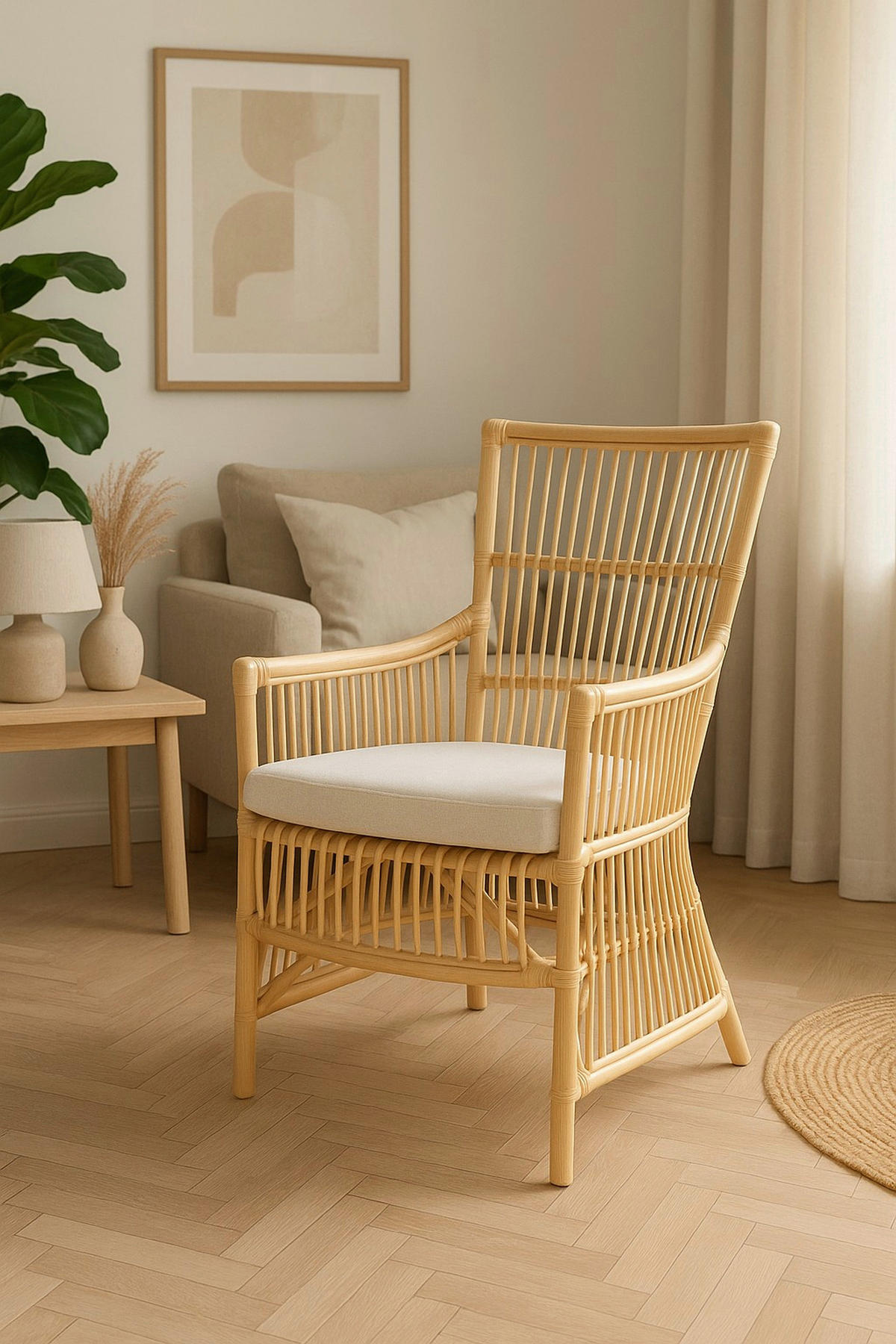 SESSEL Webstoff, Flachgewebe Naturfarben    - Naturfarben, Natur, Holz/Textil (62/55/96cm) - MID.YOU