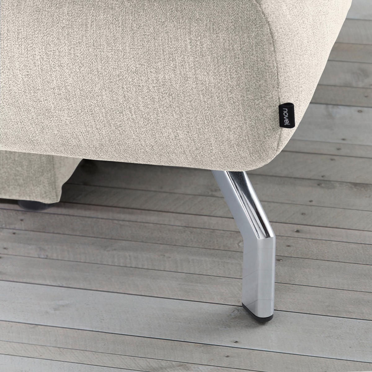 ROZKLÁDACÍ POHOVKA, přírodní barvy - barvy chromu/přírodní barvy, Design, kov (200/91/92cm) - Novel