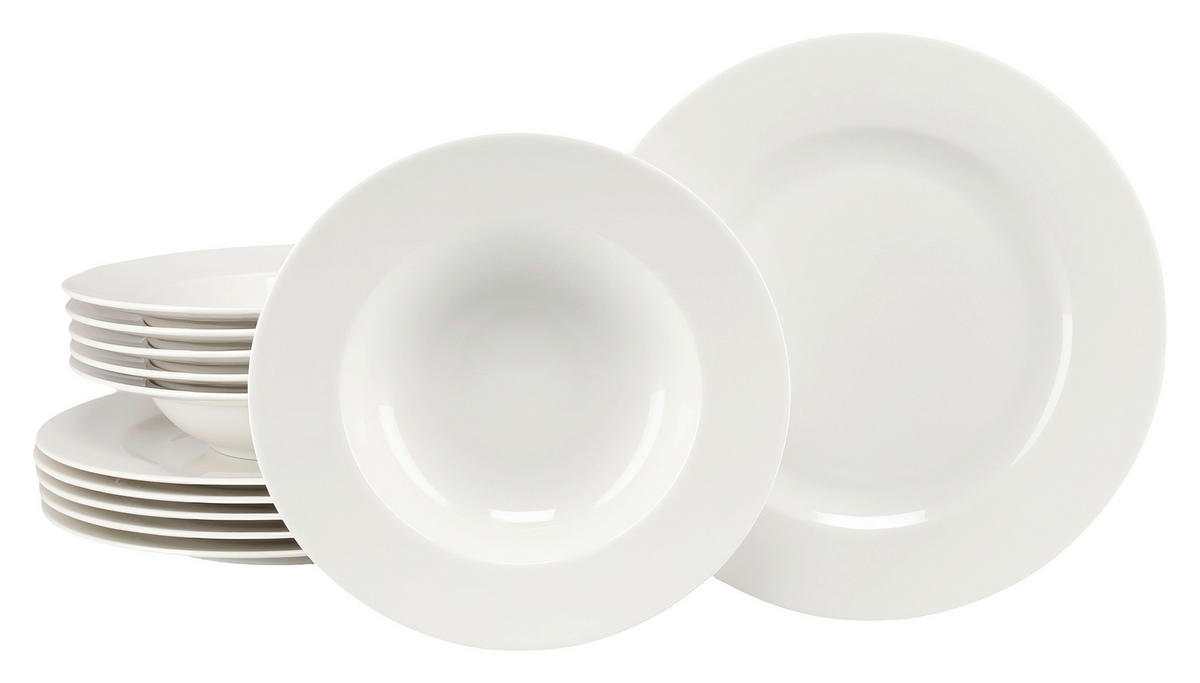 TAFELSERVICE Creme Venice Creme 12-teilig  - Creme, Basics, Keramik - Creatable