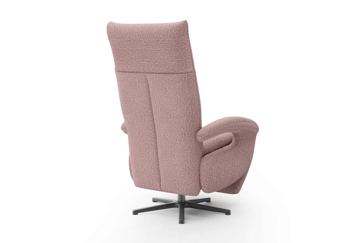 RELAXSESSEL Chenille Kopfteilverstellung, Rücken echt    - Aubergine/Schwarz, MODERN, Textil/Metall (74/112/82cm) - Sit & More