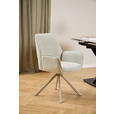 ARMLEHNSTUHL  in Stahl Flachgewebe  - Beige/Grau, Design, Textil/Metall (60/85/63cm) - Ambia Home