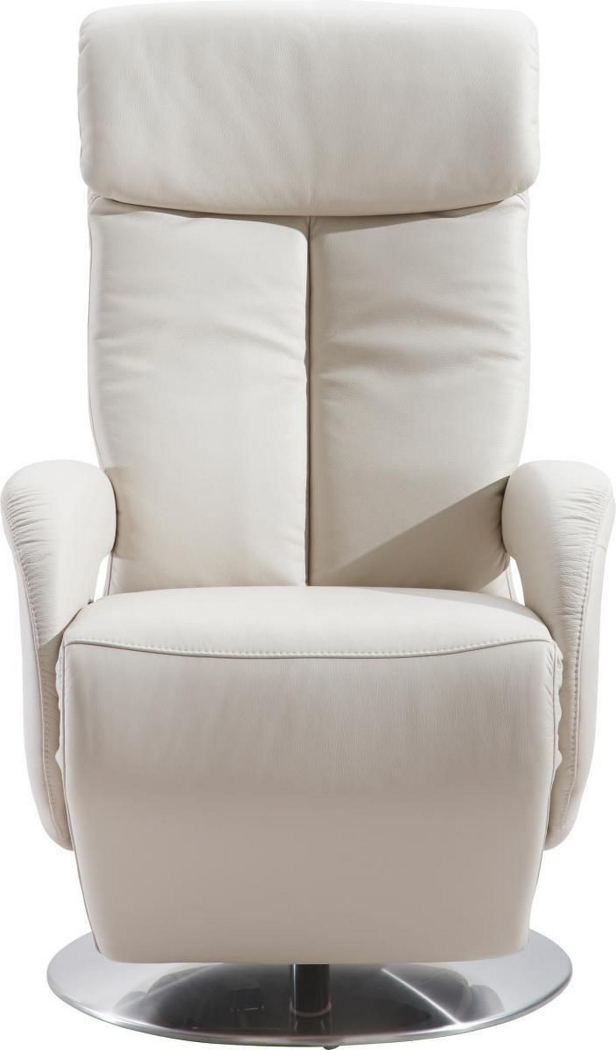 RELAXSESSEL Echtleder    - Edelstahlfarben/Beige, KONVENTIONELL, Leder/Metall (70/114/80cm) - Cantus