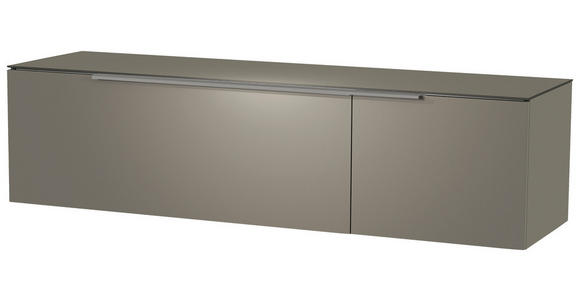 LOWBOARD Grau, Alufarben  - Alufarben/Grau, Design, Glas/Holzwerkstoff (160/41/45cm) - Moderano