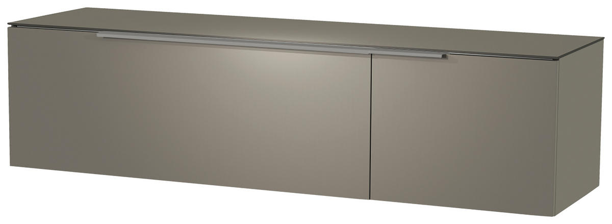 LOWBOARD  in 160/41/45 cm  - Alufarben/Grau, Design, Glas/Holzwerkstoff (160/41/45cm) - Moderano