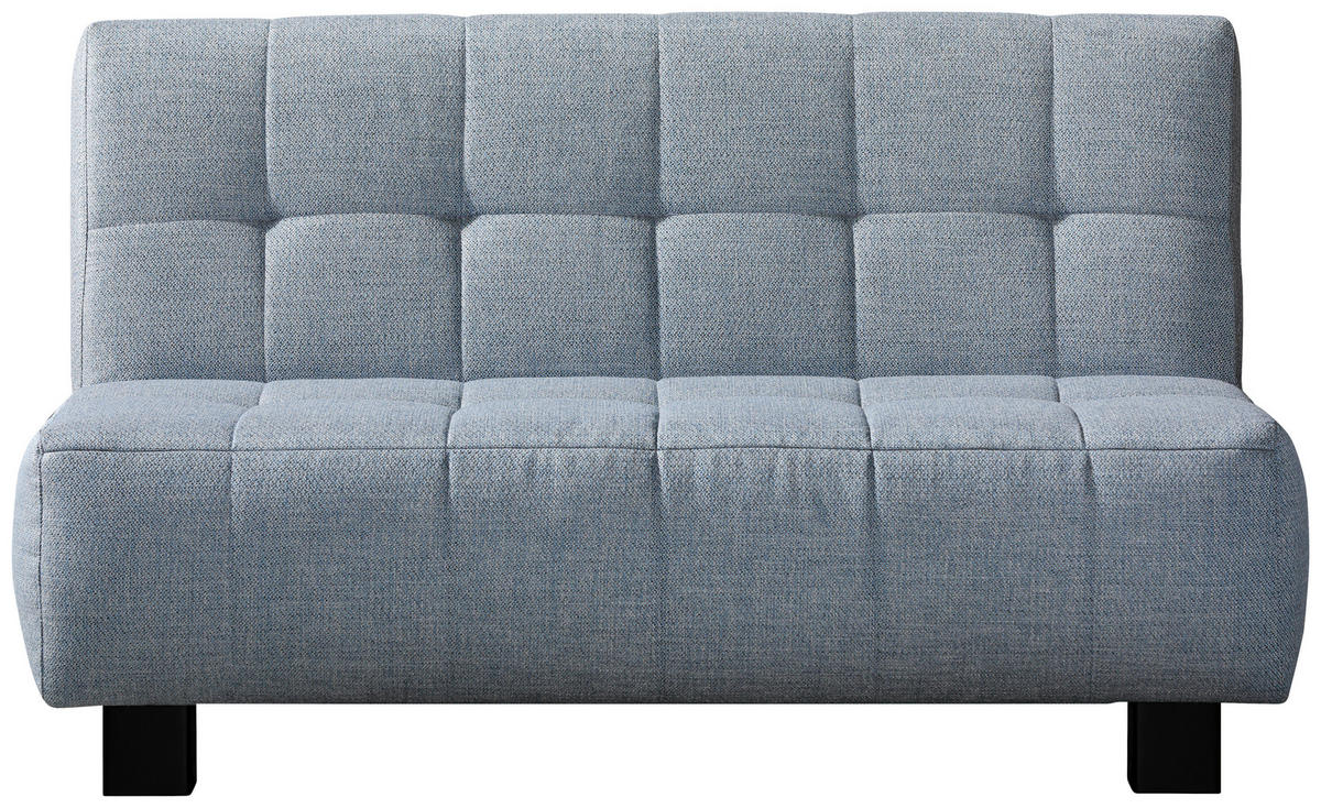 SCHLAFSOFA Textil Hellblau  - Schwarz/Hellblau, Design, Textil/Metall (145/92/102cm) - Novel