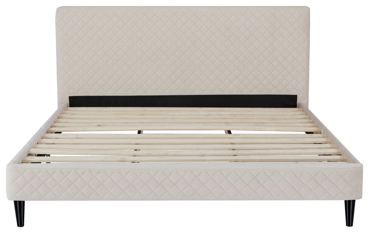 POLSTERBETT Lattenrost 180/200 cm  in Beige  - Beige/Schwarz, Design, Holz/Kunststoff (180/200cm) - Boxxx