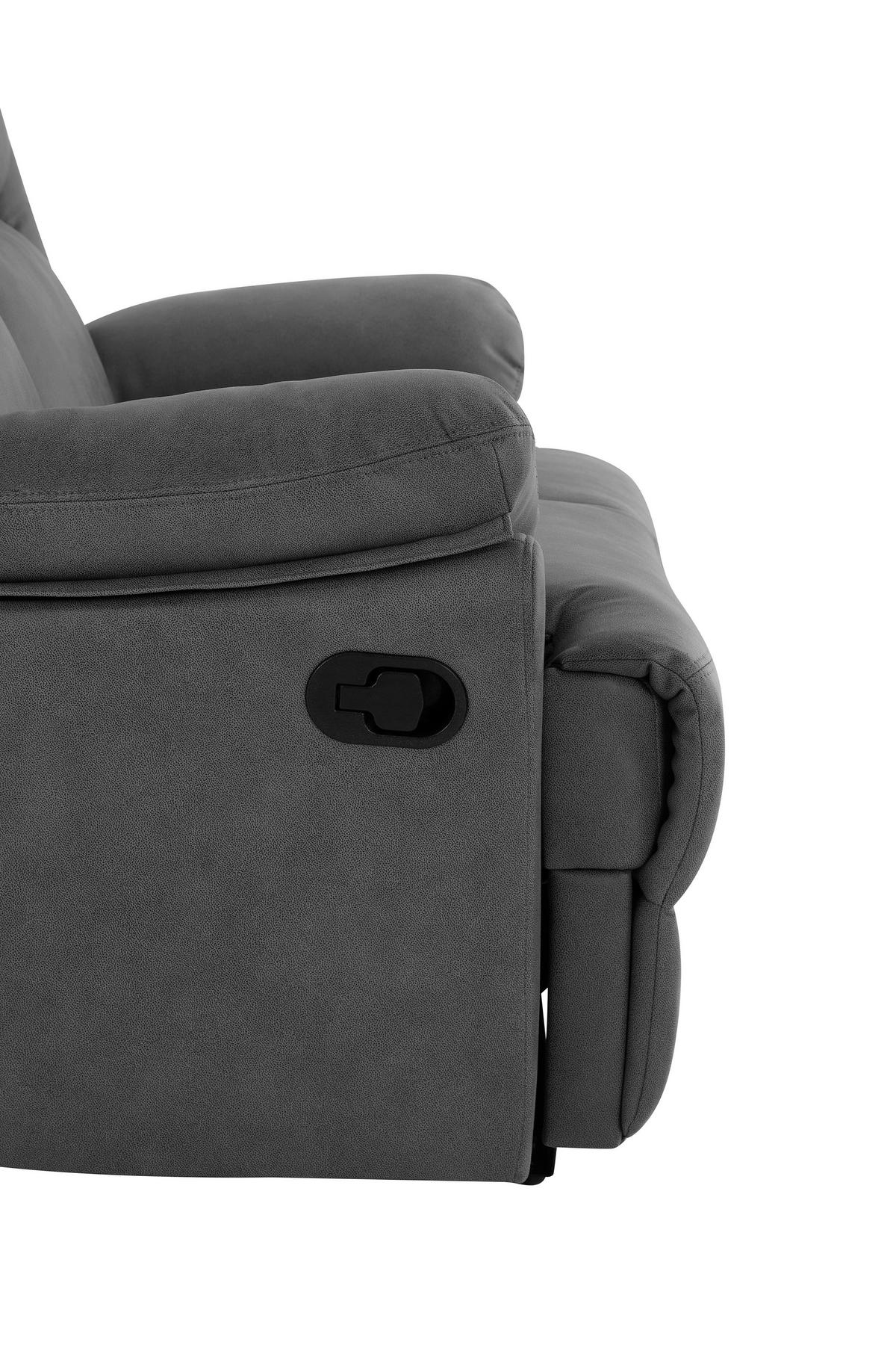 SITZGARNITUR Mikrofaser Grau  - Schwarz/Grau, KONVENTIONELL, Textil/Metall - Livetastic