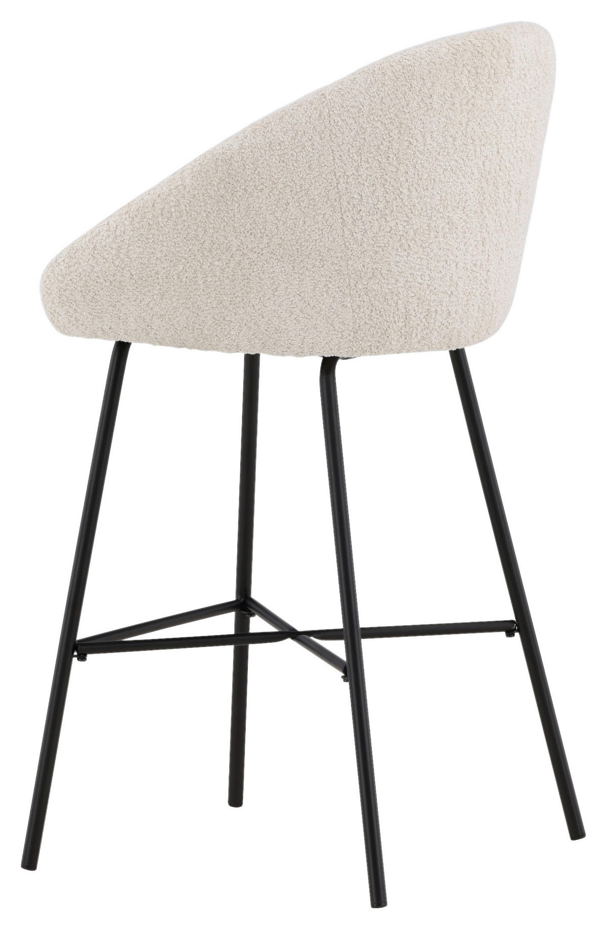 BARHOCKER-SET Teddystoff Schwarz, Weiß Stahl  - Schwarz/Weiß, Design, Textil/Metall (59/96/54cm) - Livetastic