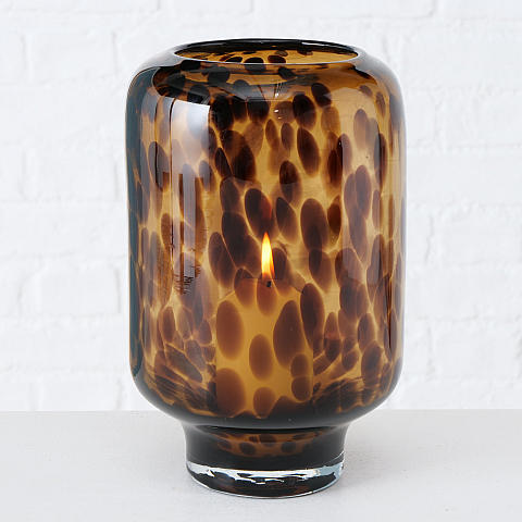LJUSLYKTA - ljusbrun/mörkbrun, Basics, glas (14/22cm)