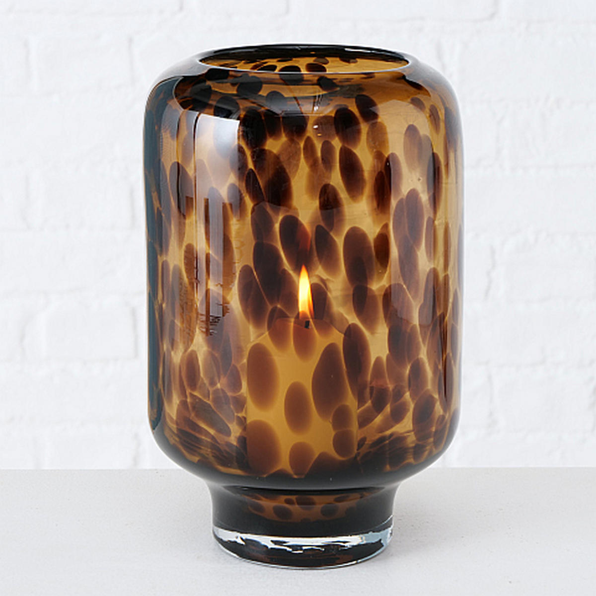 LJUSLYKTA - ljusbrun/mörkbrun, Basics, glas (14/22cm)