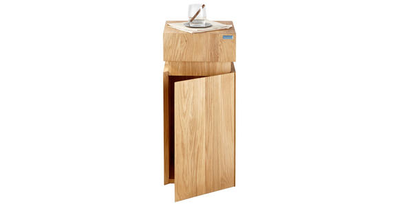 BEISTELLTISCH Wildeiche massiv quadratisch Eichefarben  - Eichefarben, MODERN, Holz (30/30/65,5cm) - Linea Natura