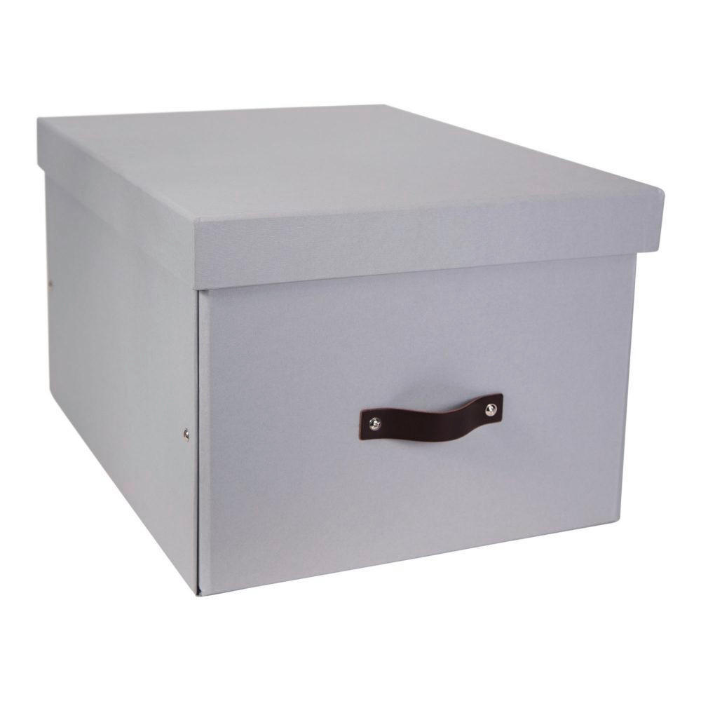 AUFBEWAHRUNGSBOX - Hellgrau/Grau, Basics, Karton/Papier (38/28.5/50.5cm)
