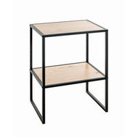 BEISTELLTISCH 45/35/60 cm Schwarz, Eichefarben rechteckig  - Eichefarben/Schwarz, Trend, Holzwerkstoff/Metall (45/35/60cm)