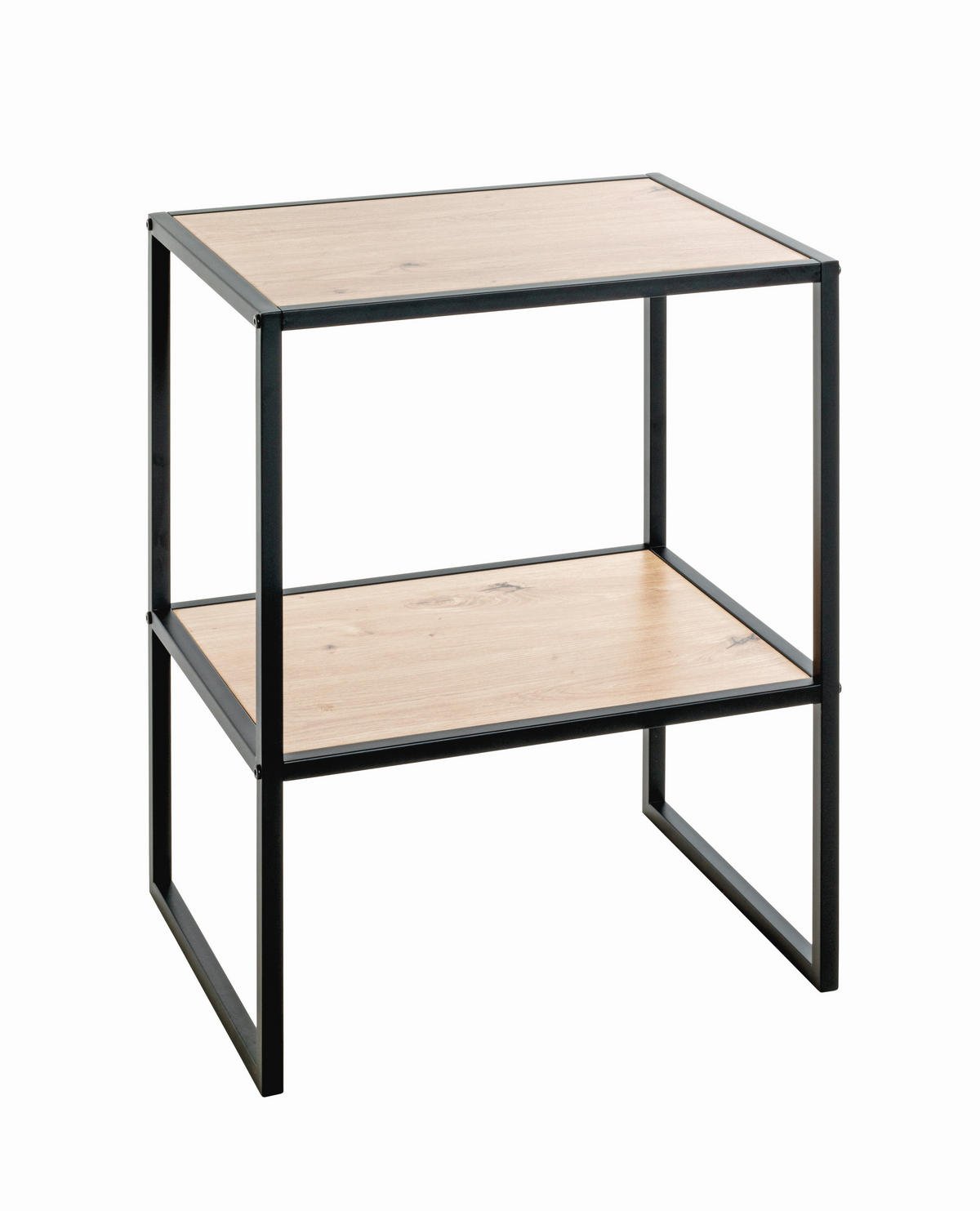 BEISTELLTISCH 45/35/60 cm Schwarz, Eichefarben rechteckig  - Eichefarben/Schwarz, Trend, Holzwerkstoff/Metall (45/35/60cm)