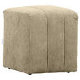 HOCKER in Textil Taupe  - Taupe/Schwarz, Design, Kunststoff/Textil (43/50/43cm) - Novel