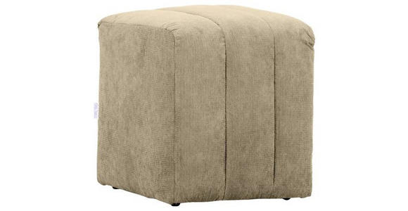 HOCKER in Textil Taupe  - Taupe/Schwarz, Design, Kunststoff/Textil (43/50/43cm) - Novel