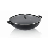 WOK Calido  - Schwarz, KONVENTIONELL, Glas/Metall (36/17cm) - Kela