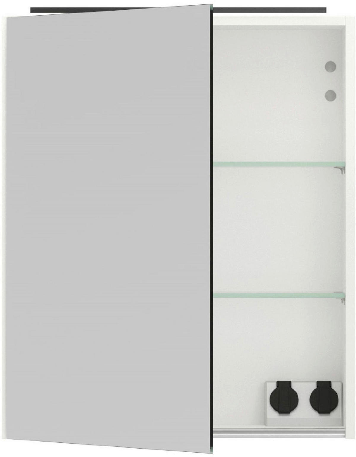 SPIEGELSCHRANK 60/72/21 cm  - Alufarben/Schwarz, MODERN, Glas/Holzwerkstoff (60/72/21cm) - Nobilia