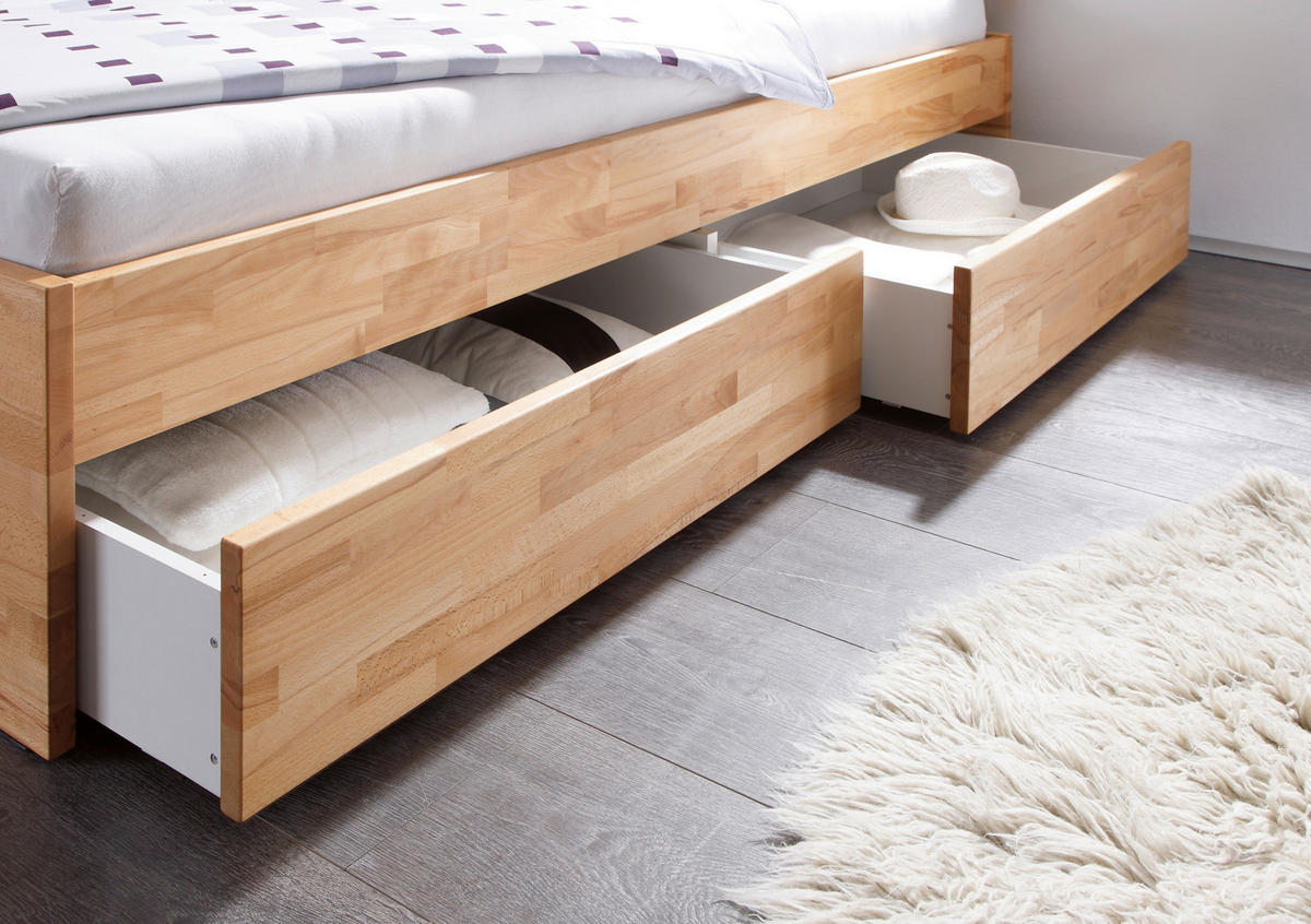 STAURAUMBETT 120/200 cm  in Buchefarben  - Buchefarben, KONVENTIONELL, Holz (120/200cm) - Hasena