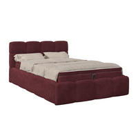 POLSTERBETT 140/200 cm,  in Bordeaux, Matratze, Bettkasten, H3 = fest  - Bordeaux/Schwarz, Trend, Kunststoff/Textil (140/200cm)