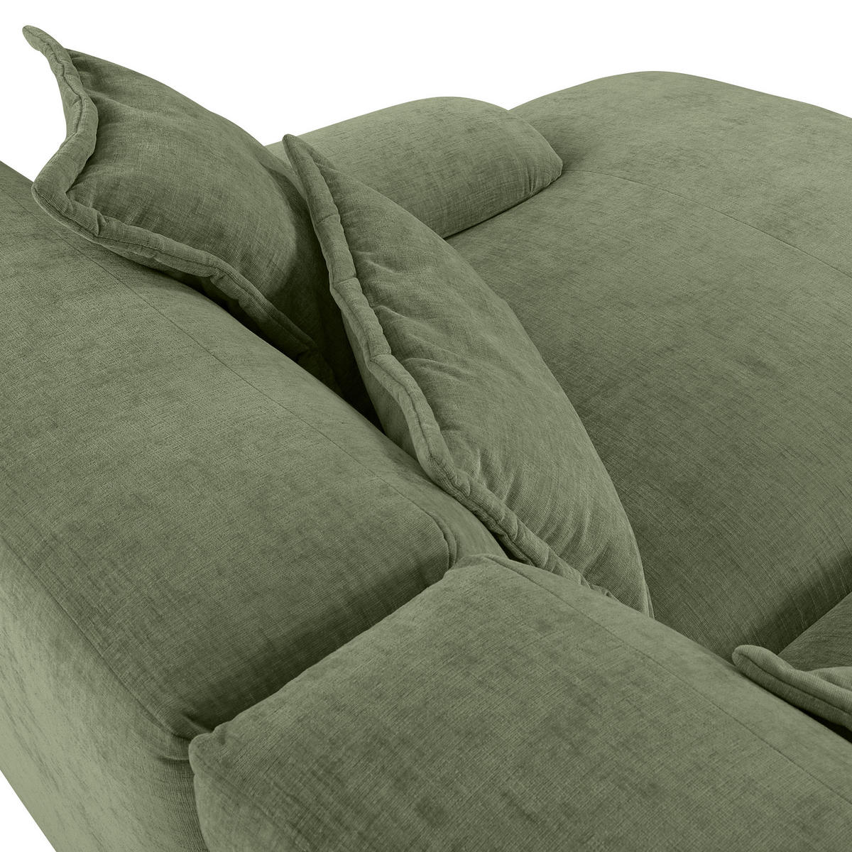 ECKSOFA in Flachgewebe Olivgrün  - Schwarz/Olivgrün, Konventionell, Kunststoff/Textil (274/174cm) - Carryhome
