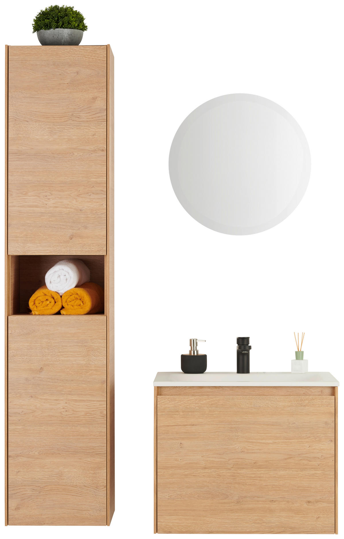 BADEZIMMER  in 60 cm  - Hellbraun/Naturfarben, KONVENTIONELL, Holzwerkstoff (60cm) - Belluti