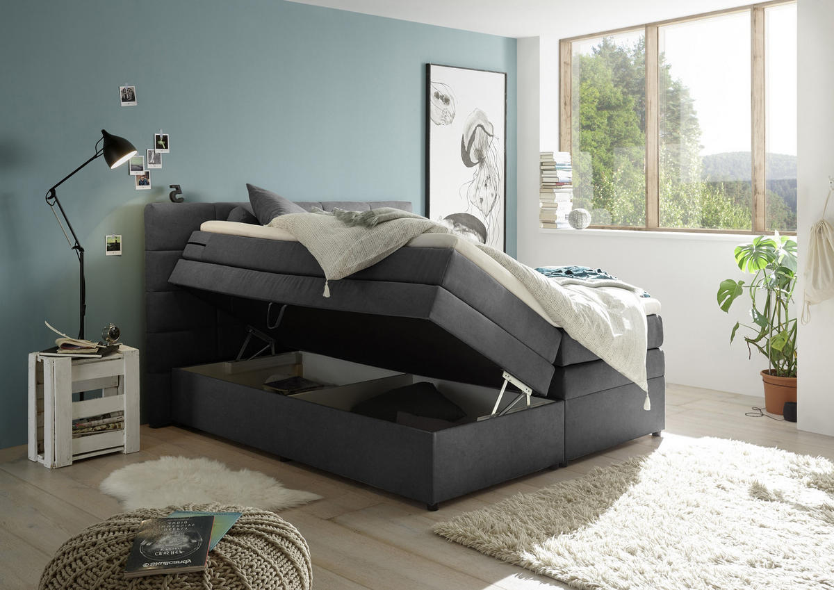BOXSPRINGBETT 180/200 cm  in Schlammfarben  - Schlammfarben, Konventionell, Kunststoff (180/200cm) - MID.YOU