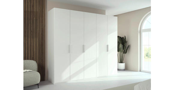 DREHTÜRENSCHRANK 251/235/61 cm,  in Weiß, 5-türig  - Weiß, Basics, Holzwerkstoff/Metall (251/235/61cm) - Novel