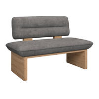SITZBANK 140/87/67 cm Webstoff Grau  - Eichefarben/Schwarz, KONVENTIONELL, Textil (140/87/67cm) - James Wood