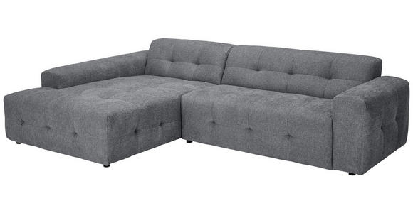 ECKSOFA in Flachgewebe Dunkelgrau  - Dunkelgrau/Schwarz, KONVENTIONELL, Kunststoff/Textil (189/292cm) - Carryhome