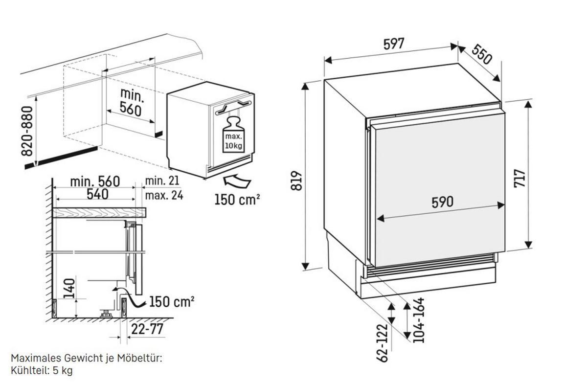 KÜHLSCHRANK 59,7/81,9/55,6 cm DURd 3600  - Weiß, Basics, Metall (59,7/81,9/55,6cm) - Liebherr
