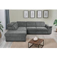 ECKSOFA Dunkelgrau Flachgewebe Bettkasten, Schlaffunktion, Rücken echt, Liegefläche im Originalstoff  - Dunkelgrau/Schwarz, KONVENTIONELL, Kunststoff/Textil (235/280cm) - Carryhome