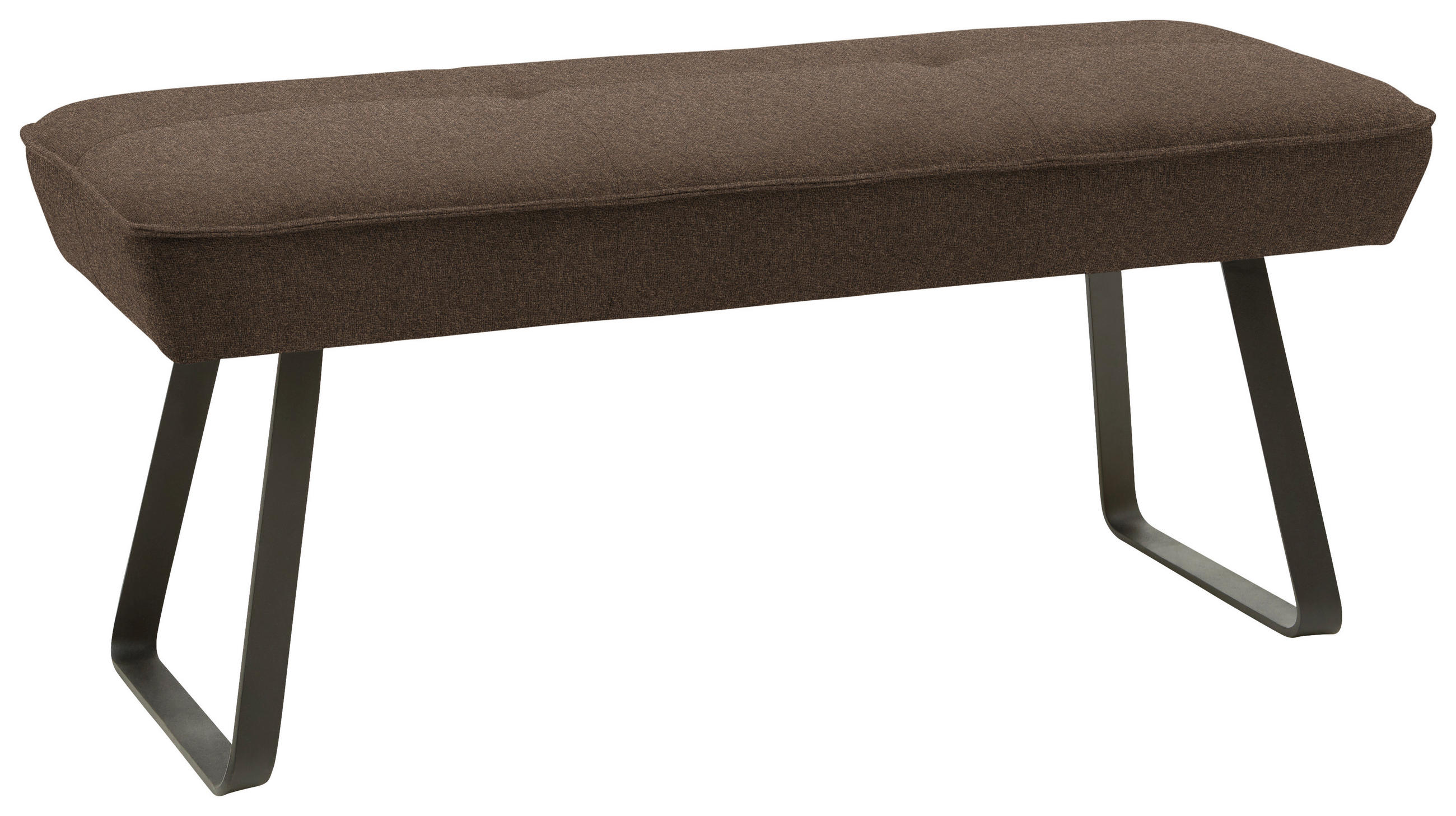 HOCKERBANK 118/50/51 cm   - Dunkelbraun/Schwarz, Design, Textil/Metall (118/50/51cm) - Dieter Knoll