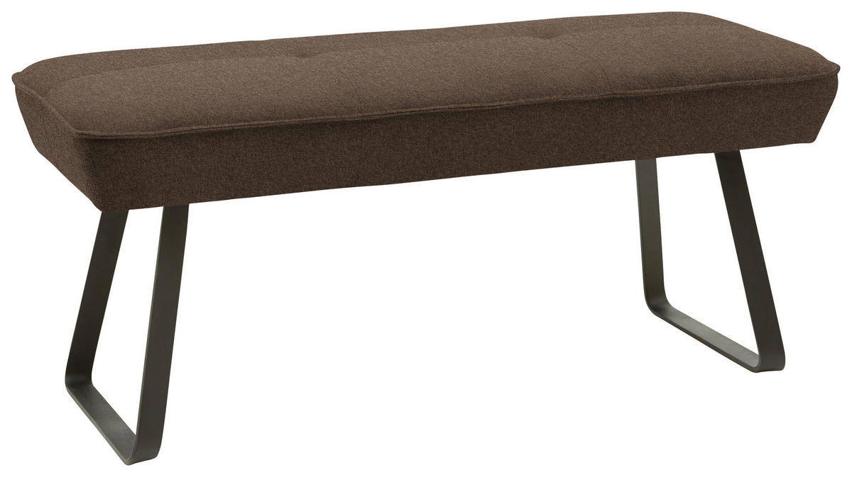 HOCKERBANK 118/50/51 cm   - Dunkelbraun/Schwarz, Design, Textil/Metall (118/50/51cm) - Dieter Knoll