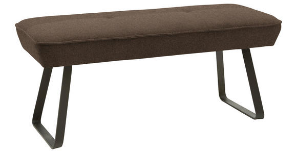 HOCKERBANK 118/50/51 cm   - Dunkelbraun/Schwarz, Design, Textil/Metall (118/50/51cm) - Dieter Knoll