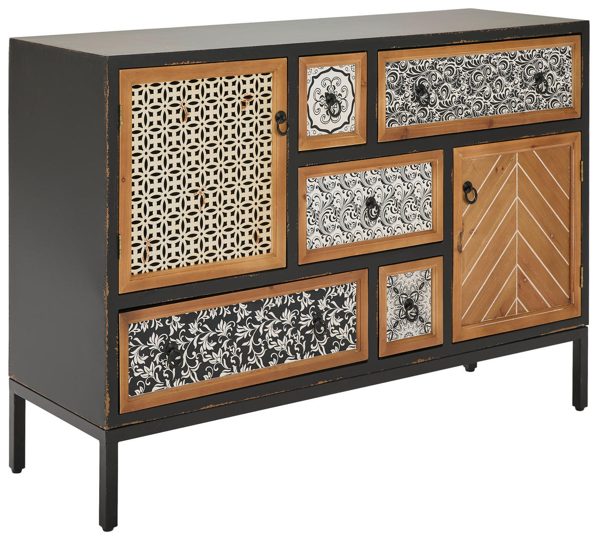 KOMMODE  in 120/84/38 cm  - Multicolor/Schwarz, ROMANTIK / LANDHAUS, Holz/Holzwerkstoff (120/84/38cm) - Landscape