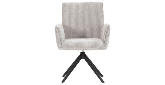 ARMLEHNSTUHL in Cord - Beige/Schwarz, Design, Textil/Metall (65/90/60cm) - Novel