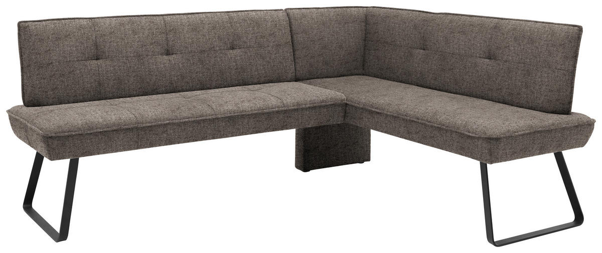 ECKBANK 169/157 cm Flachgewebe Schwarz, Hellbraun Metall   - Hellbraun/Schwarz, Design, Textil/Metall (169/157cm) - Dieter Knoll