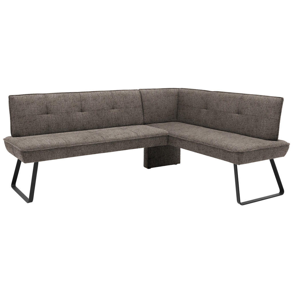 Thumbnail - Dieter Knoll Eckbank, Schwarz, Hellbraun, Metall, Textil, 3-Sitzer, L-Form, 227x134 cm, Goldenes M, Emas, Dgm, Fußauswah...