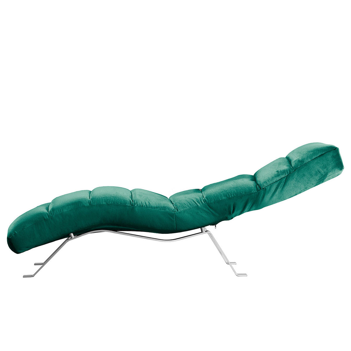 RELAXLIEGE SWING Samt Grün  - Silberfarben/Grün, Design, Textil/Metall (65/65-95/171cm) - Livetastic