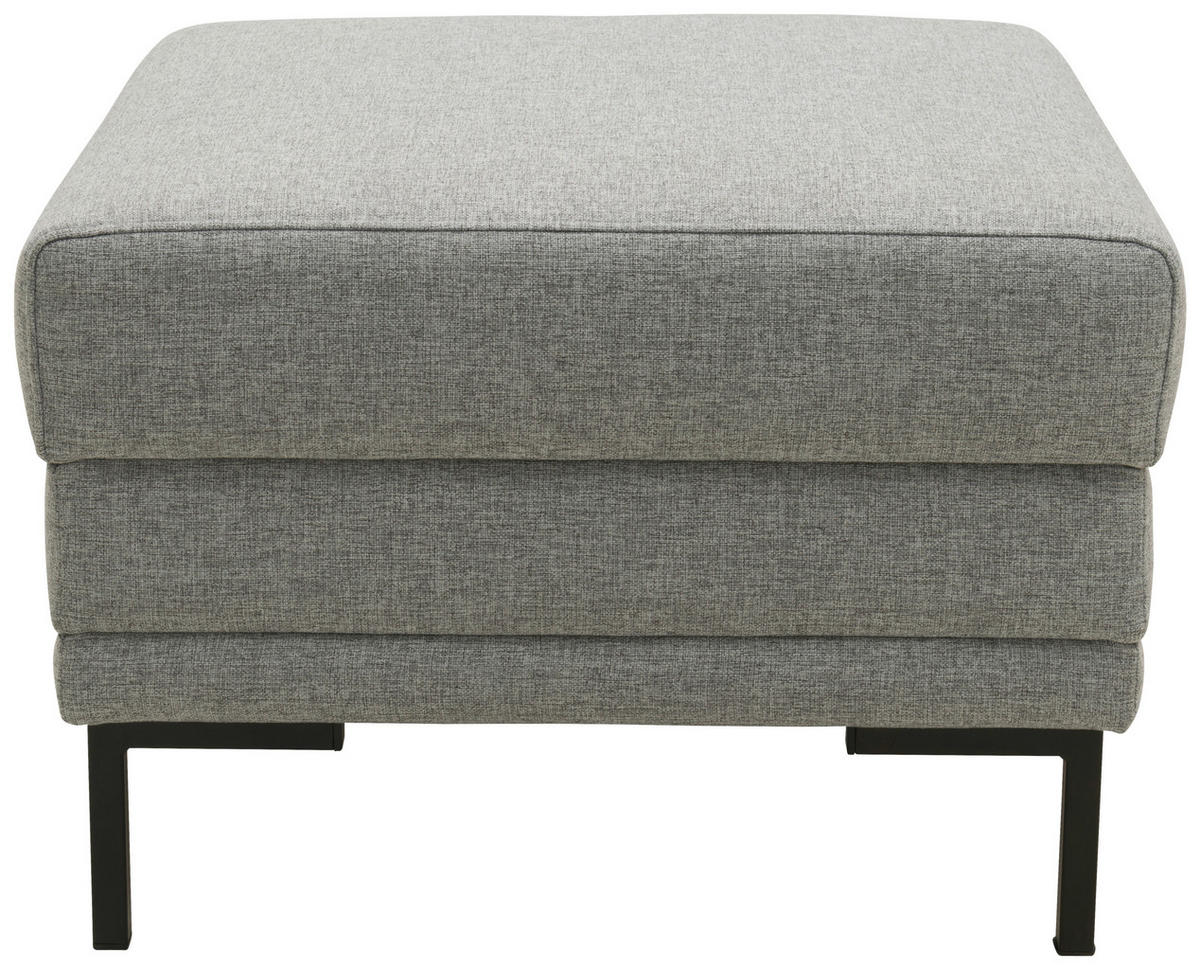 HOCKER Webstoff Silberfarben  - Silberfarben/Schwarz, Design, Textil/Metall (55/45/55cm) - LOOKS by W.Joop