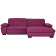 ECKSOFA  in Webstoff Lila Rücken echt, Kopfteilverstellung  265/180 cm  - Lila/Schwarz, Design, Textil/Metall (265/180cm) - Carryhome