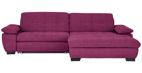 ECKSOFA  in Webstoff Lila Rücken echt, Kopfteilverstellung  265/180 cm  - Lila/Schwarz, Design, Textil/Metall (265/180cm) - Carryhome