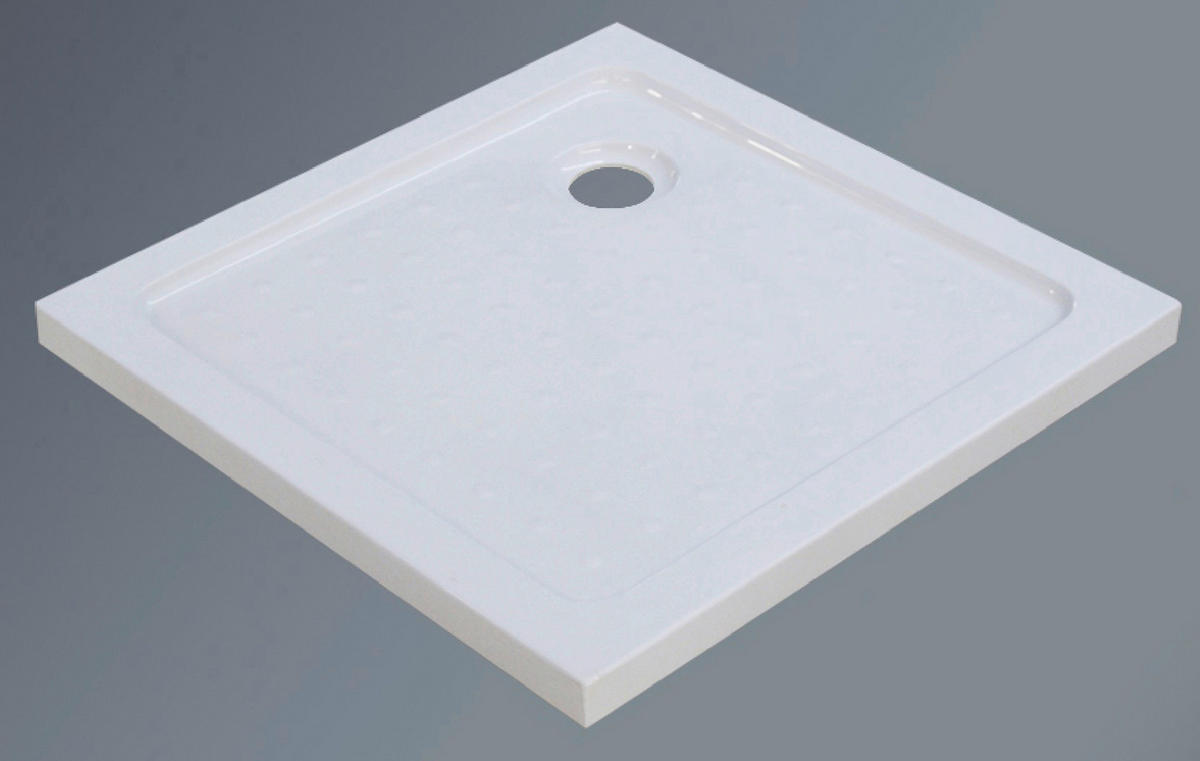 DUSCHTASSE Weiß   - Weiß, KONVENTIONELL, Kunststoff (80/5,5/80cm) - Sanotechnik